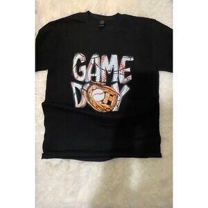 Game Day Baseball T-Shirt Black Graphic Tee Sports Fan Apparel